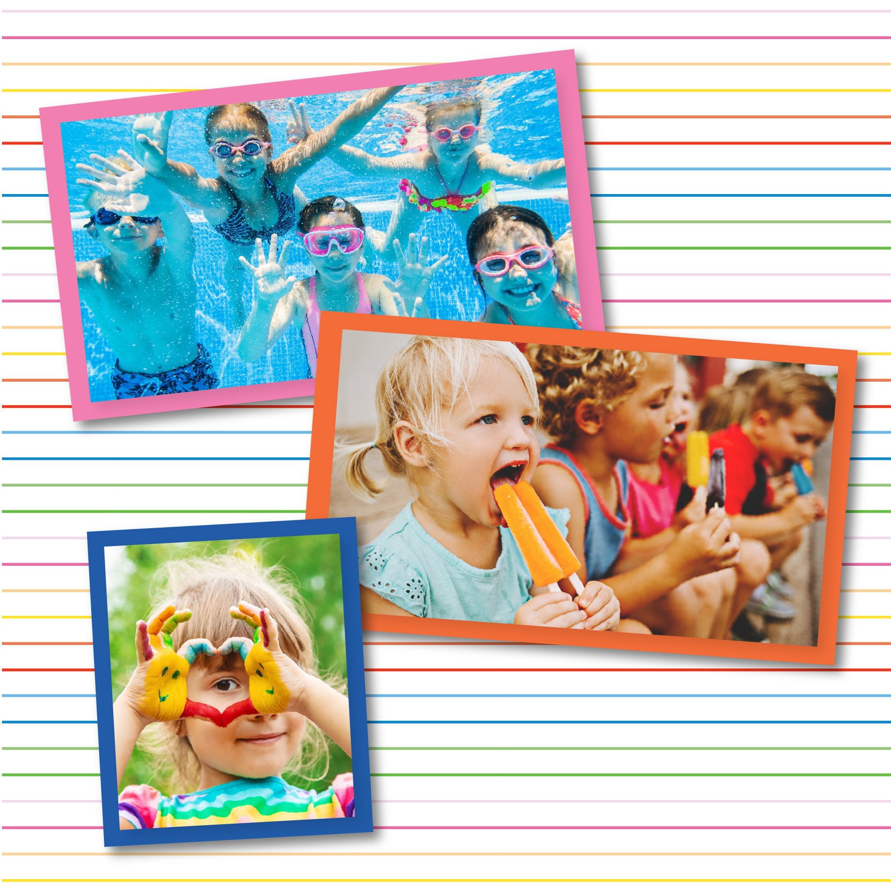 Hello Hobby Pre Cut Photo Framing Mats, 100 Sheets, 4.5 x 7.25 inches, Multicolor