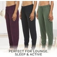thumbnail image 3 of Essential Elements Women's Jogger Pajama Pants Set, Various Colors (3 Pack), 3 of 6