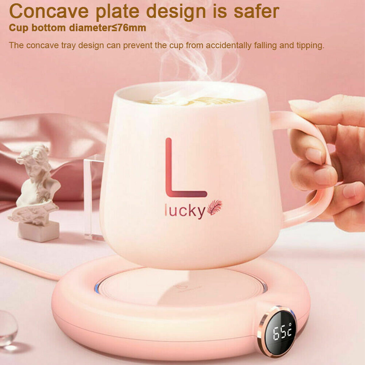 Tsmsv 【2023 Upgraded】 Coffee Warmer with Mug Set/Coffee Cup with Warmer/Coffee Mug Warmer with 2 Temperature/Coffee Cup Warmer for Desk/Gifts for