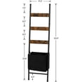 thumbnail image 6 of Blanket ladder with basket, 17.3 "L x 63.4" H, hooked towel rack, blanket rack, decorative ladder rack, bathroom drying rack and display rack, living room, 6 of 6