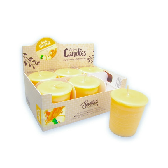 Apple Harvest Soy Votive Candles - Scented with Natural Fragrance Oils - 6 Beige Natural Votive Candle Refills - Bakery & Food Collection