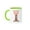 Green/White, variant on 3drose, Cool Silly Creative Pink Giraffe Drinking a Hot Cup of Coffee, 11oz Two-tone Black Mug