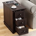 thumbnail image 2 of PLAMLE End Table with 3 Drawers for Living Room,Nightstand Sofa Side Table with Charging Station,End Table., 2 of 8