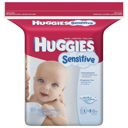 Huggies Gentle Care Sensitive Baby Wipes, Fragrance Free, Mega