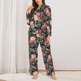 thumbnail image 2 of Lsque Rose Flowers Pattern Long Sleeve Pajama Set for Women - Soft 2-Piece Sleepwear and Loungewear Set with Pockets, Comfy Nightwear-XX-Large, 2 of 7