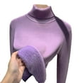thumbnail image 2 of Wensltd Women High Neck Fleece Lined Knit Base Layer Top Slim Fit Winter Everyday Solid Color Long Sleeve Bottom Top, 2 of 4