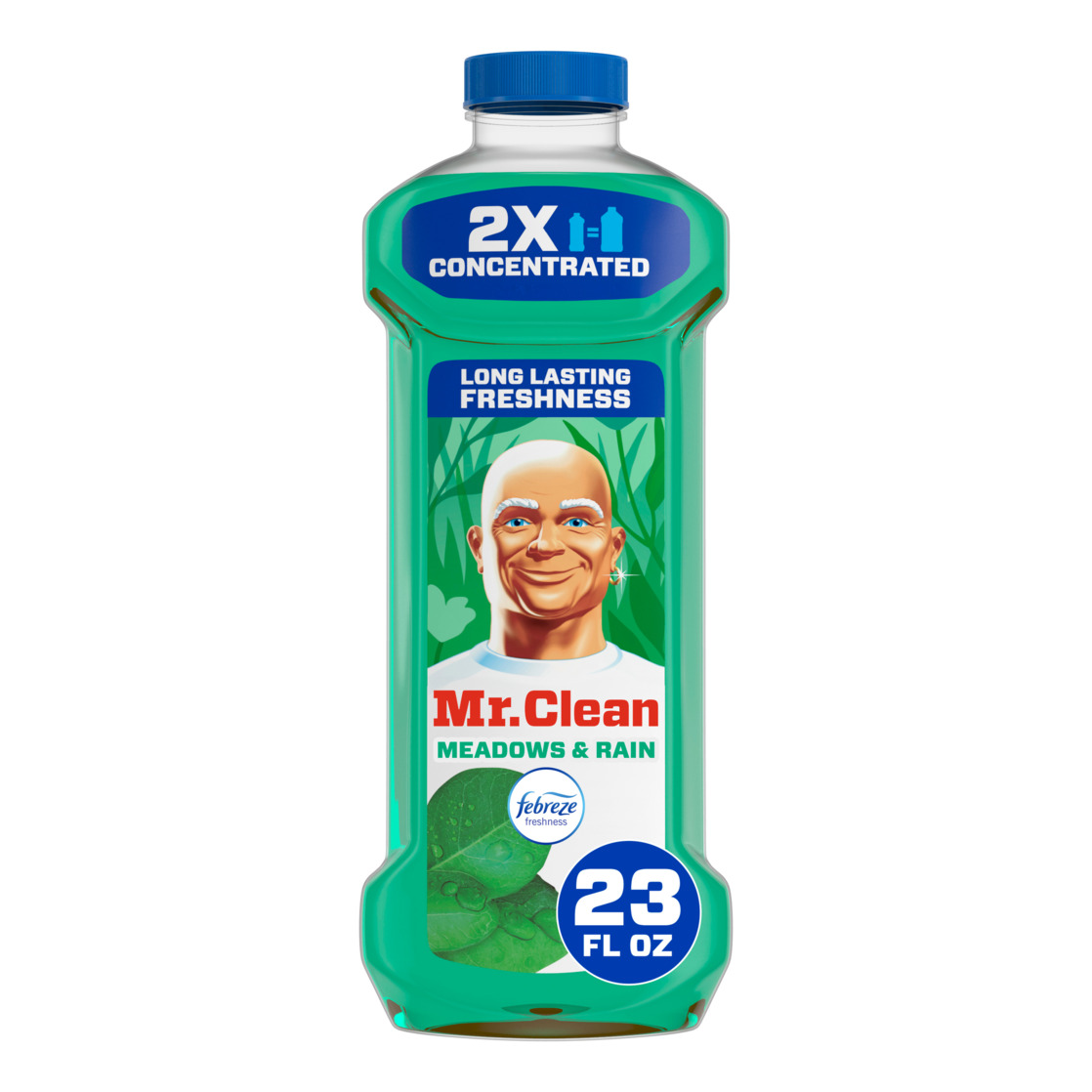 Mr. Clean 2X Concentrated Multi Surface Cleaner with Febreze Meadows & Rain Scent, 23 fl oz