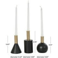 thumbnail image 3 of DecMode 3 Candle Black Wood Geometric Candle Holder with Varying Shapes and Gold Accents, Set of 3, 3 of 10