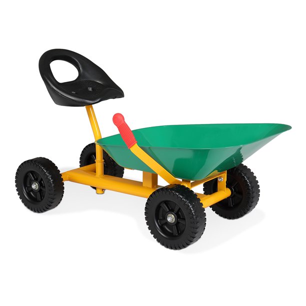 Kids Wheelbarrow Outdoor Kids Toy Wheelbarrow W Steel Tray And Rubber Hand Grips Durable Metal Construction Child Barrow Toddler Size Garden Wheel Barrel Walmart Com Walmart Com
