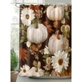 thumbnail image 2 of Fsddascl White Pumpkins Fall Shower Curtain Set - Small 36" x 72" Washable Bathtub Curtain with 12 Hooks, Thanksgiving Floral Farmhouse Botanical Waterproof Fabric Stall Shower Curtains for Bathroom, 2 of 6