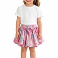 thumbnail image 4 of Toddler Girls Floral Skirt, Elastic Waist Flowy A-Line Skort with Built-in Shorts, Cute Summer Casual Skirts for Little Kids 1-7T, 4 of 5