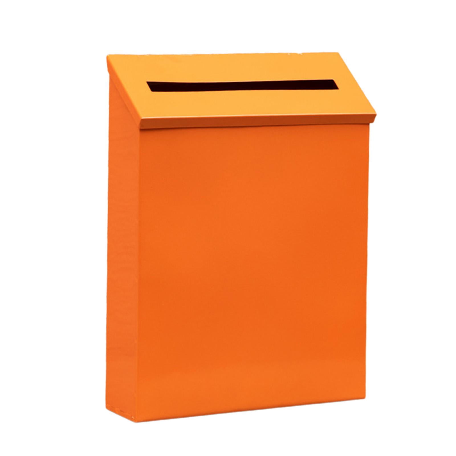 Wall Mount Mailbox Metal Postbox Newspaper Holder Box for Outside Front Door Orange