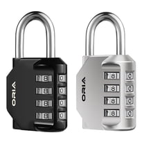 Lock for Door, 4 Digit Padlock Combination Padlock Security Lock for Home Office Warehouse Gym Locker Toolbox Storage Box Black Silver