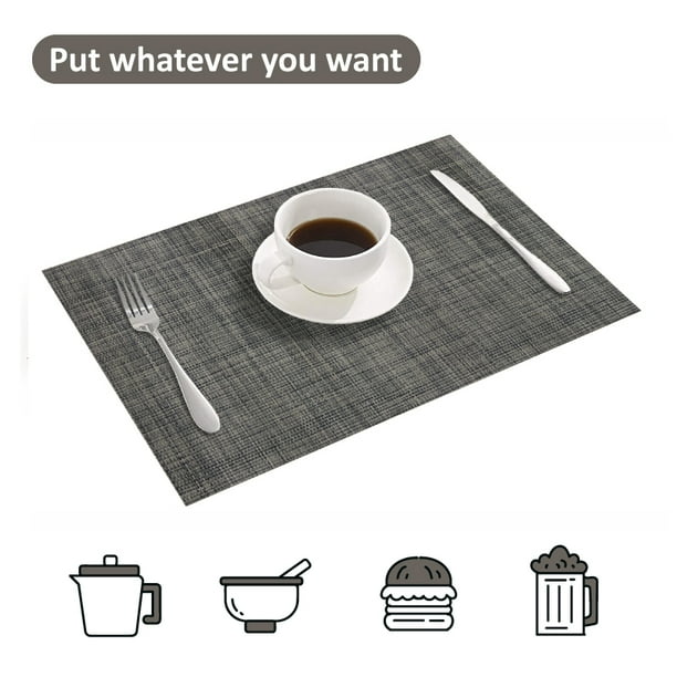 Howarmer Placemats, Washable Woven Vinyl Placemats, HeatResistant