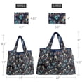thumbnail image 2 of Wrapables Large & Small Foldable Tote Nylon Reusable Grocery Bags, Set of 2, Deco Owls, 2 of 6