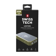 (4 pack) Swiss Tech Leistung 20000 mAh Wireless Solar Power Bank with Flashlight IP54