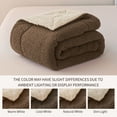 thumbnail image 5 of Exclusivo Mezcla Queen Size Reversible Sherpa Fleece Blanket, Soft Plush Blanket for Bed Sofa, Warm Fluffy Blankets for All Season, 90"x90", Brown/ Khaki, 5 of 7