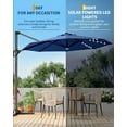 thumbnail image 4 of 10Ft Outdoor Cantilever Umbrella Patio Umbrella Solar LED with Base Included Market Sun Shade Windproof Offset Umbrella with 360-Degree Rotation for Garden Pool Deck BackYard and Patio, Navy Blue, 4 of 8