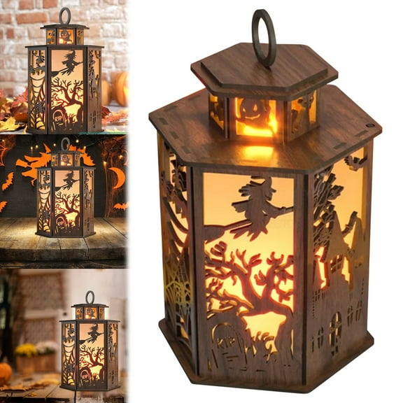 Hanging Decorative Halloween Night Lights Candles Electronic Lanterns Wind Castle Lanterns Wind Party Accessories Decorations Pumpkin