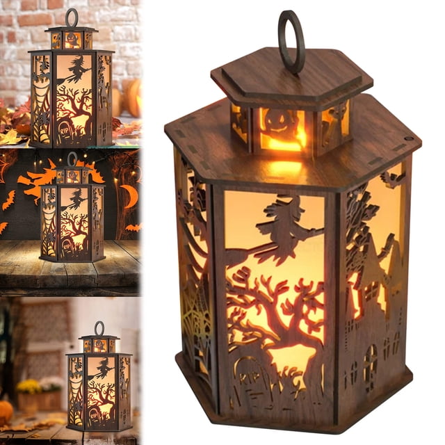 Decoración de Halloween, luces decorativas colgantes de noche de Halloween, velas, linternas electrónicas, castillos de viento, accesorios para fiestas de viento, decoraciones, calabaza, vela de Hallo