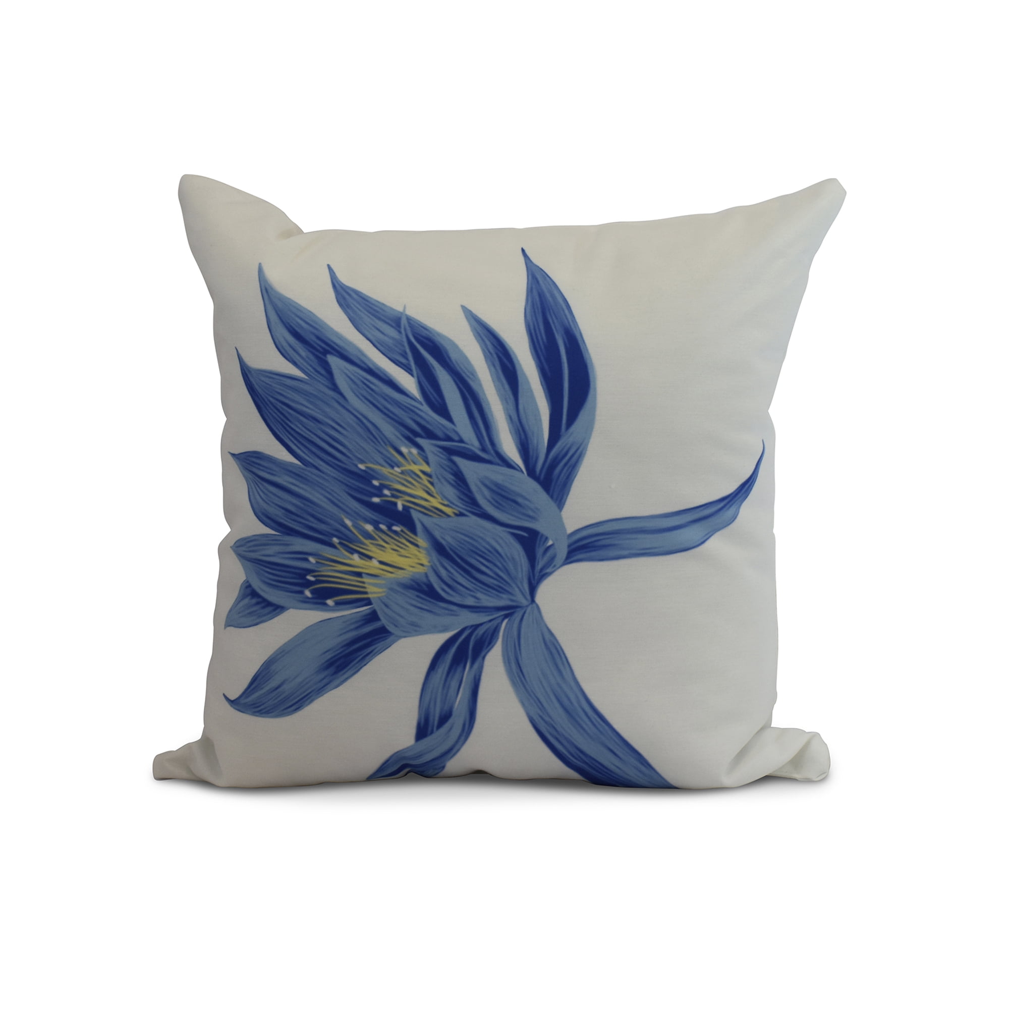 Simply Daisy, 16' x 16' Hojaver, Floral Print Outdoor Pillow, Royal Blue