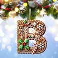 thumbnail image 4 of 26 Gingerbread Alphabet Ornaments for Christmas Tree Candy Cane Initial Letter A Pendant with Berries Pattern Mini Monogram Hanging Decorations for Party Gifts DIY Decor, 4 of 4
