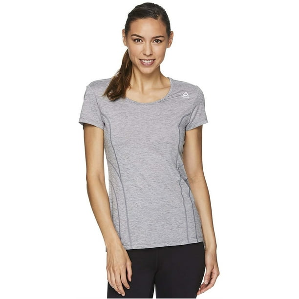 Camiseta Básica Reebok Linear Marled para Mujer Gris XS