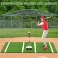 thumbnail image 3 of Premium Baseball Batting Mat: 10x3.8 ft Indoor/Outdoor Portable Baseball Softball Hitting Mat, Non-slip Rubber Bottom Batting Cage Mat with Home Plate for Batter, Pitcher and Catcher Training, 3 of 5