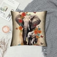 thumbnail image 2 of Chilfamy Elephant Baby Elephant Flowers Butterflies Modern Farmhouse Rustic Decorative Couch Pillow Cases with Zipper Home Decor 1PC 24x24in, 2 of 5