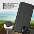 thumbnail image 2 of Casetego for iPhone 15 Case,Wallet 2-Card Holder ID Slot Flip Door Hidden Pocket Anti-Scratch Dual Layer Hybrid TPU Bumper Armor Protective Hard Shell Back Cover,Black, 2 of 6