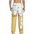 thumbnail image 3 of Daiia White Ice Cream Men's Sleep Pant with Pockets and Drawstring,Pajama Pants-Small, 3 of 9