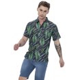 thumbnail image 4 of LA LEELA Men's Hawaiian Shirts Short Sleeve Button Down Shirt Mens Summer Holiday Beach Shirts Casual Aloha Tropical Shirts for Men Funny S Allover Palm Leafs, Black, 4 of 6