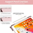 thumbnail image 4 of Aoub Case for iPad 6th Generation 2018 / 5th Generation 2017 with Pencil Holder, Slim Lightweight Soft TPU Back Smart Cover, Auto Sleep/Wake, Tri-fold Case for iPad 9.7 inch, Pink, 4 of 8