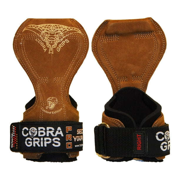 Guantes de levantamiento de pesas Grip Power Pads Cobra Grips PRO Brown