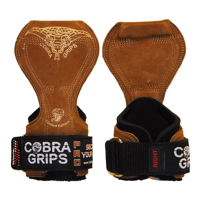 Guantes de levantamiento de pesas Grip Power Pads Cobra Grips PRO Brown