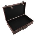 thumbnail image 1 of Leather Carrying Case, Brown Large Capacity Versatile Usage Portable Handle Retro Suitcase European Style  for Home Decoration, 1 of 7