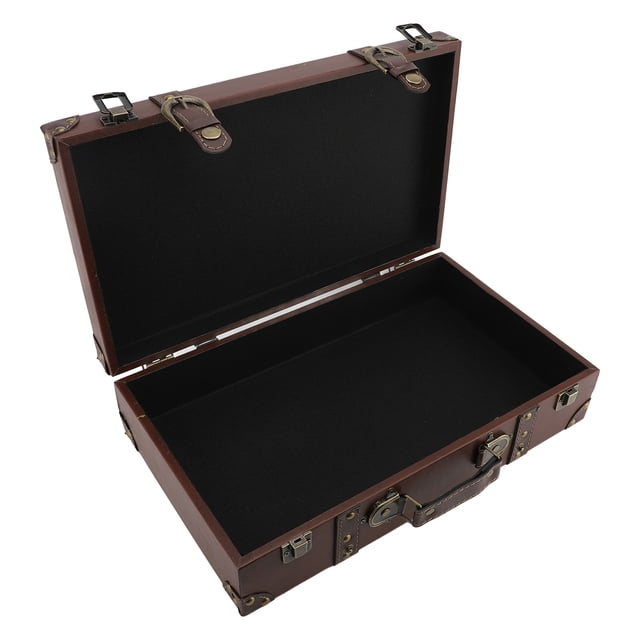 Leather Carrying Case, Brown Large Capacity Versatile Usage Portable Handle Retro Suitcase European Style for Home Decoration
