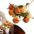 thumbnail image 2 of Artificial Flowers Fake Mini Hydrangea Bulk Wedding Decoration Silk Bouquet Peony Decor Plastic Flower Arrangements Table Centerpieces,for Anniversary Valentine's Day and Christmas Decor,Orange, 2 of 9