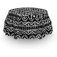 thumbnail image 4 of Abstract Ottoman Cover, Motif in Grunge Art, 2 Piece Slipcover Set with Ruffle Skirt for Square Round Cube Footstool Decorative Home Accent, Standard Size, Charcoal Grey and White, by Ambesonne, 4 of 6
