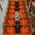 thumbnail image 2 of Floating Rocks Stair Treads Non Slip for Steps Abstract Natural Orange Red Lava Molten Core 4 Pcs Reusable Adhesive Stair Runner Mats for Dogs Elders Carpet Treads Rugs for Staircase 8x30 In, 2 of 9