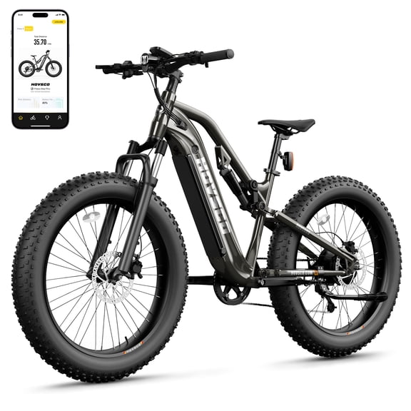 HOVSCO Electric Bike, 750W Motor, 28MPH Pedal Assist, 26'' Fat Tire E Mountain Bike, Hydraulic Disc Brakes, 48V 15AH Tested to UL 2849 Standard by SGS
