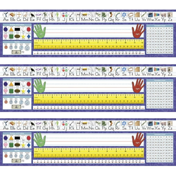 North Star Teacher Resources Christian Primary Traditional Manuscript Desk Plates, Pack of 36