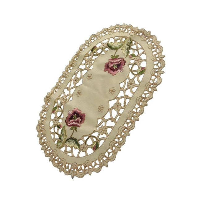 Table Runner Household Living Room Embroidering Crafts Coffee Desk Desktop Adornment Placemat Decorations Tablecloth Decorations pink 30*45cm