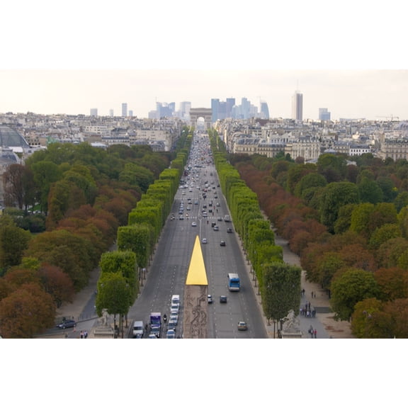 24x36 gallery poster, The Axe historique pictured here from Concorde to Grande Arche of La Defense