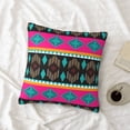 thumbnail image 4 of LNWH Decorative Pillow Covers, Retro Tribal Native Style Green Square Sofa Decorative Knit Pillow Case, 18"x18", 4 of 8