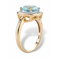 thumbnail image 2 of PalmBeach Jewelry Genuine Cushion-Cut Gemstone and Diamond Accent Pave-Style Halo Ring in Yellow Gold-Plated Sterling Silver, 2 of 5