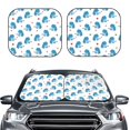 thumbnail image 2 of Goofa Cartoon Poodle Dog Pattern 2 Piece Car Windshield Sun Shade Foldable | Front Windshield Shade for Sun, Heat and UV Rays | Sunshade for Car Front Window-Medium, 2 of 7