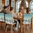 thumbnail image 5 of Christmas Chair Covers Set of 4 Snowman Christmas Tree Forest Winter Snow Teal Ombre Chair Back Covers Stretch Removable Washable Slipcovers Protector for Dining Room Kitchen Party Decor, 5 of 5