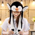 thumbnail image 1 of Lindo juguete con un mechón de gorro de actividad con orejas largas, gorro con bolsa de aire con orejas de conejo, regalo infantil para mujeres en otoño e invierno., 1 of 6