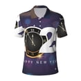 thumbnail image 2 of Daiia 2025 Happy New Year 4 Pattern Men’s Polo Shirts,Solid Deck Shirt,Classic Fit, Breathable Cotton Polo for Casual and Sport Wear-XX-Large, 2 of 7
